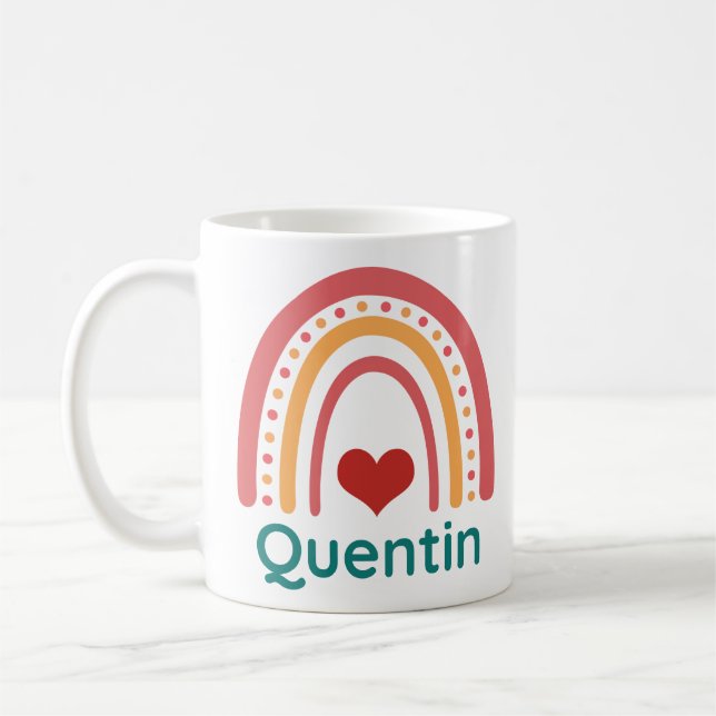 Taza De Café Quentin Vintage Boho Rainbow (Izquierda)