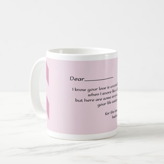 Taza De Café Querida esposa: Diseño de una carta divertida (Anverso izquierdo)