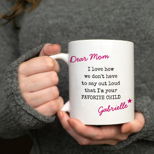 Taza De Café Querida madre, la tipografía de escritora infanti