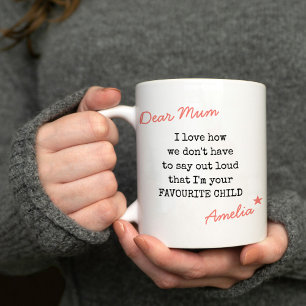 Taza De Café Querida Mamá Hijo Favorito Máquina de Escribir Tip
