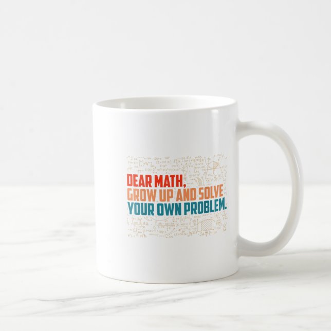 Taza De Café Querida matemática crezca diciendo graciosas matem (Derecha)