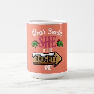 Taza De Café Querida Santa Ella Es La Mentirosa Que Coincide Gr