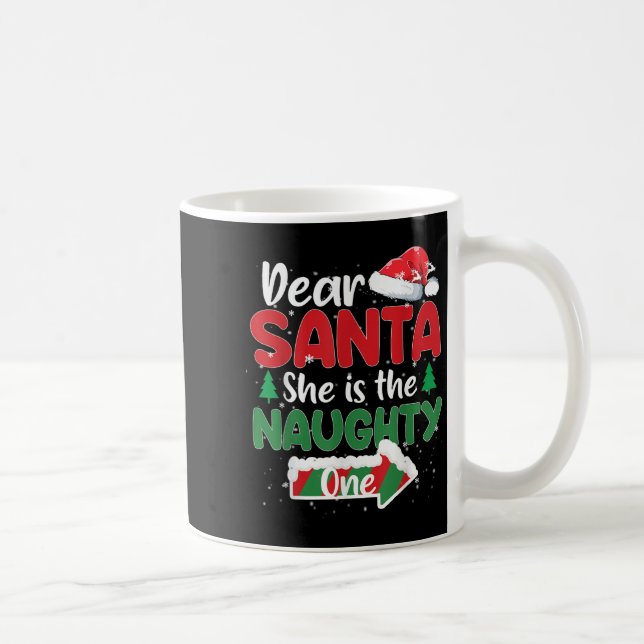 Taza De Café Querida Santa, ella es la traviesa pareja (Derecha)