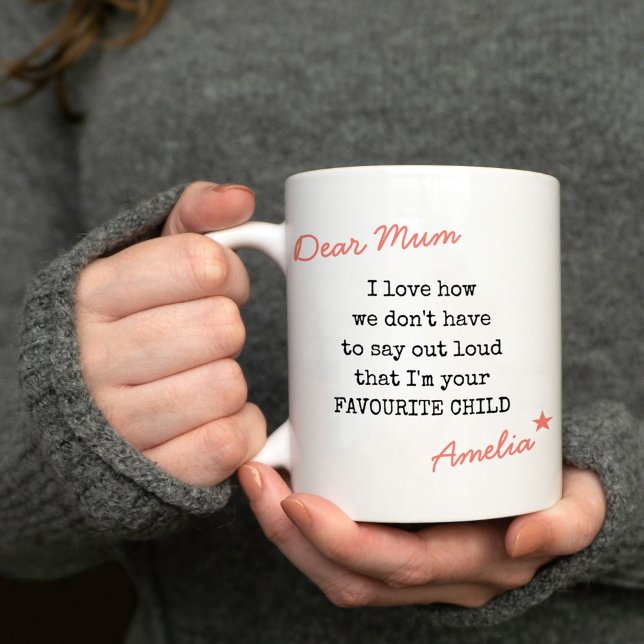 Taza De Café Querida tipografía de máquina de escribir infantil (Subido por el creador)