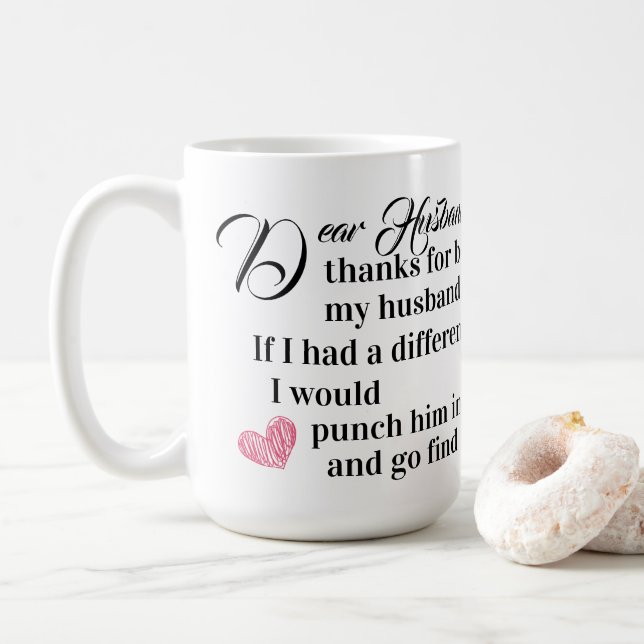 Taza De Café Querido esposo, gracias por ser mi esposo (Con donut)