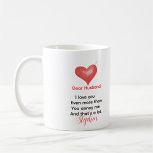 Taza De Café Querido esposo mensaje de amor personalizado San V