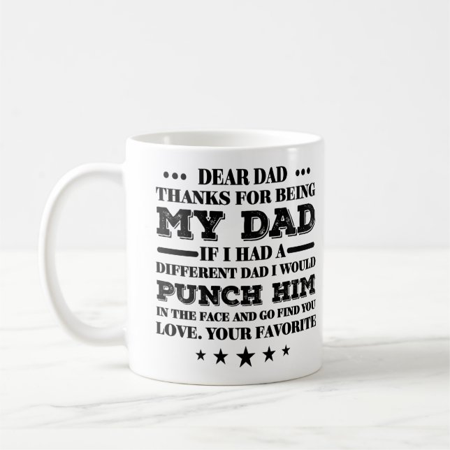 Taza De Café Querido humor gracioso de papá (Izquierda)