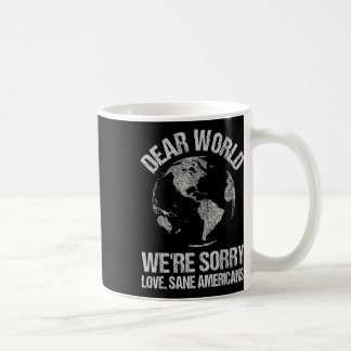 Taza De Café Querido mundo: Mapa mundial de lo sentimos