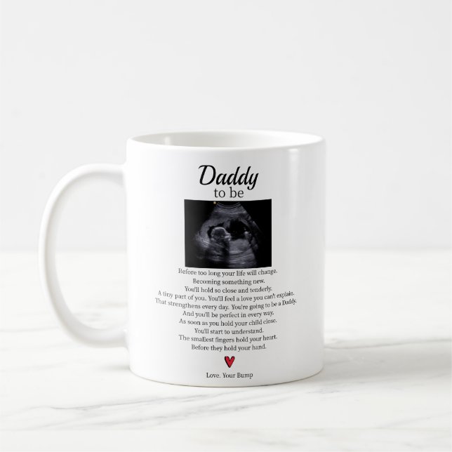 Taza De Café Querido papá es el bebé poema no nacido (Izquierda)