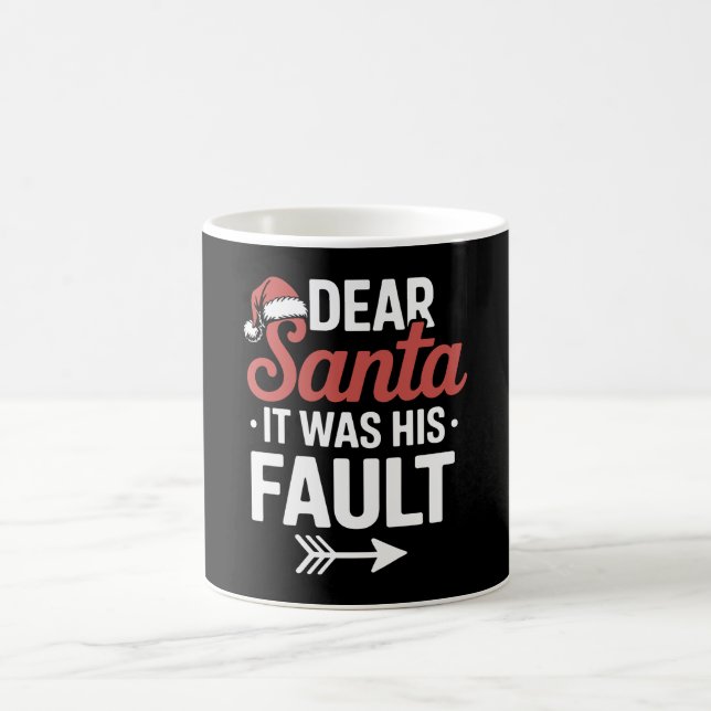 Taza De Café Querido Papá Noel Fue Su Culpa Navidades Parejas N (Centro)