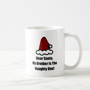 Taza De Café Querido Papá Noel, Mi Hermano Es El Mal