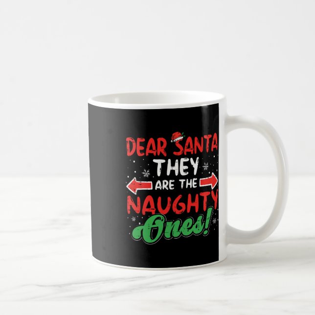 Taza De Café Querido Papá Noel Navidades traviesos Navidad Homb (Derecha)