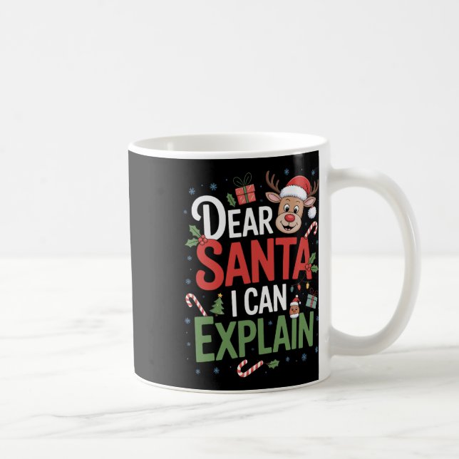 Taza De Café Querido Papá Noel puedo explicar a los Navidades d (Derecha)