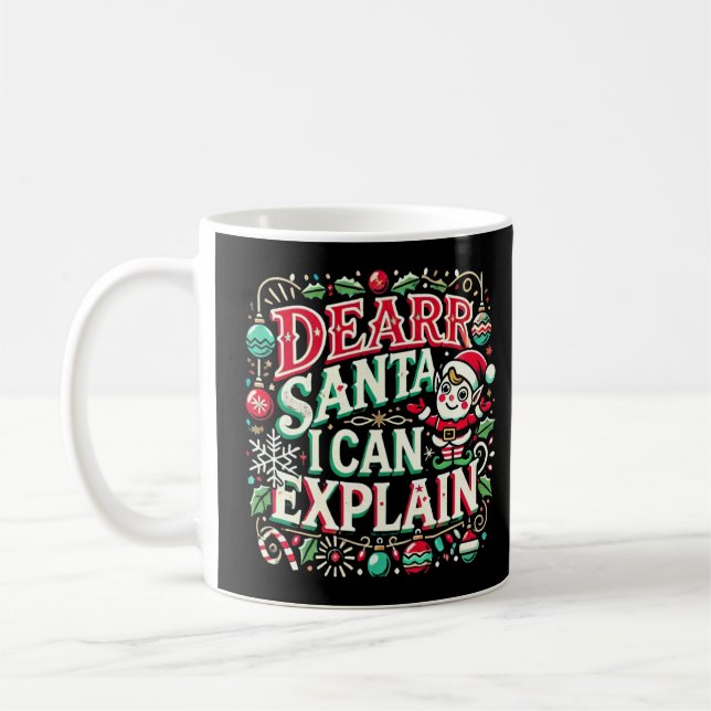Taza De Café "Querido Papá Noel, puedo explicarlo" (Izquierda)