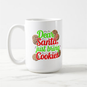 Taza De Café Querido Papá Noel, trae cookies y diseño de arte d