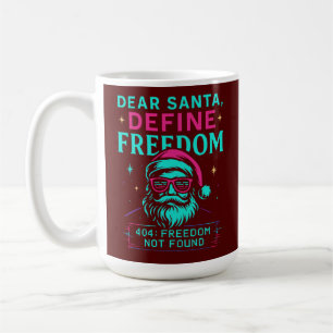 Taza De Café Querido Santa Define Libertad Diseño Retro