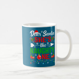 Taza De Café Querido Santa, el travieso pareja Navidad