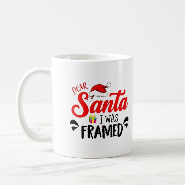 Taza De Café querido santa i fue diseño enmarcado (Izquierda)