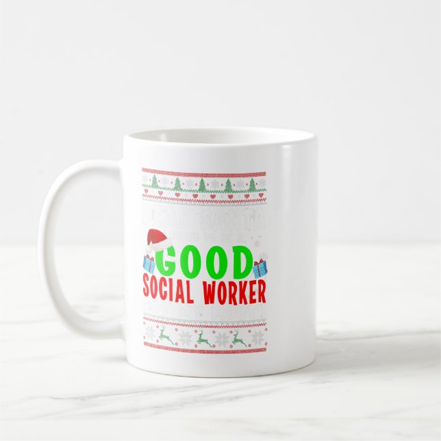 Taza De Café Querido Santa I Intentó Ser Un Buen Trabajador Soc (Izquierda)