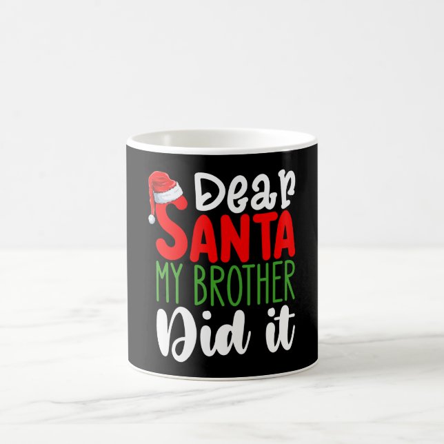 Taza De Café Querido Santa Mi Hermano lo hizo Navidades familia (Centro)