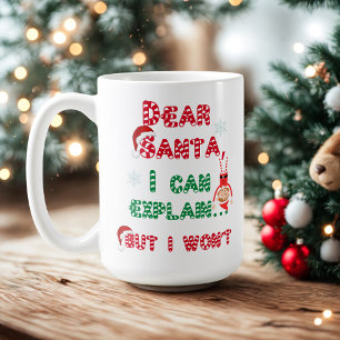 Taza De Café Querido Santa - Navidades traviesos
