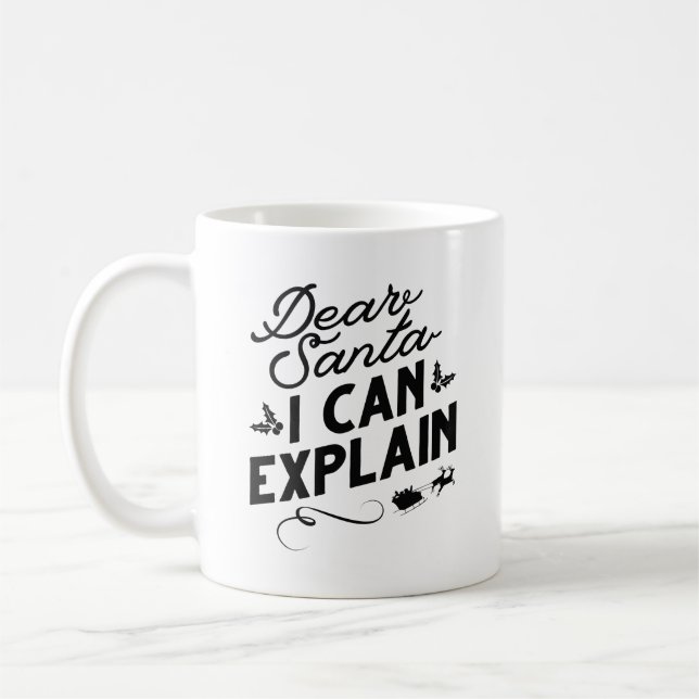Taza De Café Querido Santa Puedo Explicar (Izquierda)