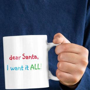 Taza De Café Querido Santa Quiero Todo Divertido Humor Chocolat