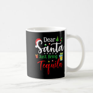 Taza De Café Querido Santa Trae Solo Tequila Divertido Beber Na
