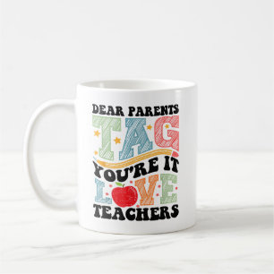 Taza De Café Queridos padres etiquetan que amas a los profesore