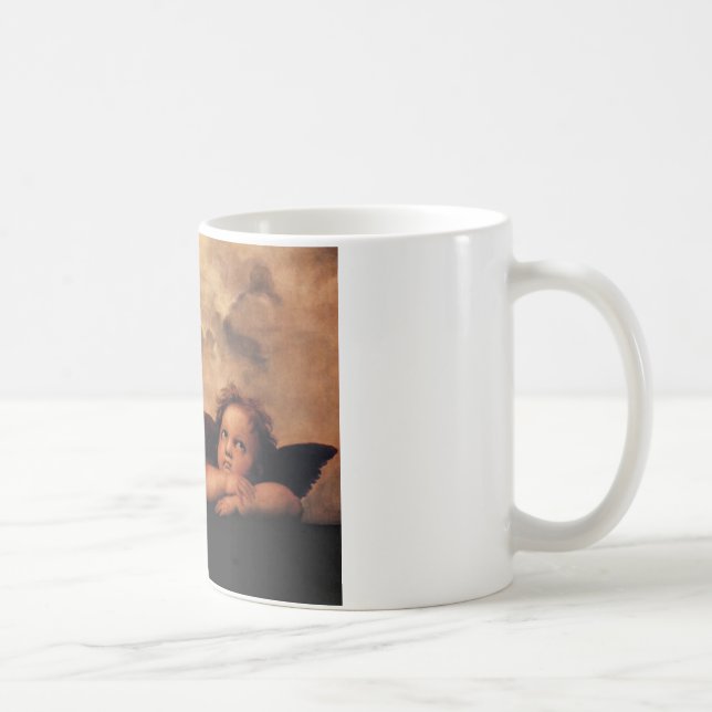 Taza De Café Querubes Sistine Madonna de Raphael 2 ángeles (Derecha)