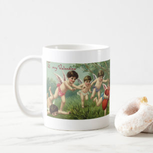 Taza De Café Querubines Vintage del Día de San Valentín con Cor