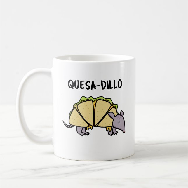 Taza De Café Quesa-Dillo Funny Quesadilla Pun (Izquierda)