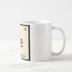 Taza De Café Queso Crema Química Símbolo de la Tabla Periódica