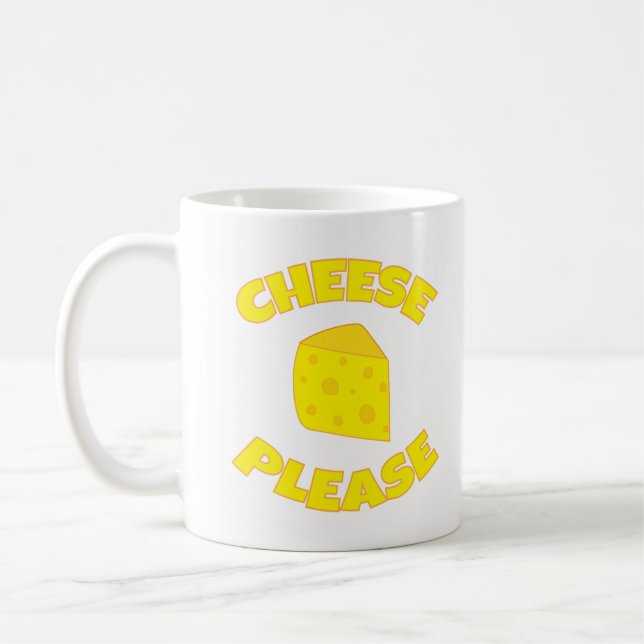 Taza De Café Queso gracioso por favor cuña el queso suizo (Izquierda)
