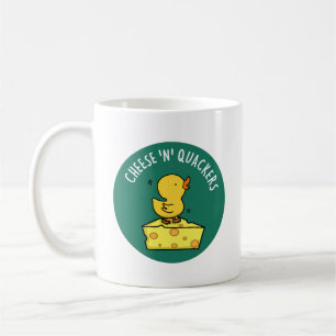 Taza De Café Queso Y Quackers Funny Duck Pun