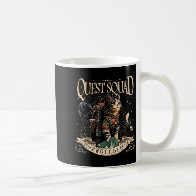 Taza De Café Quest Fantasy Squad Broccoli Kitten Funny Cat (Derecha)
