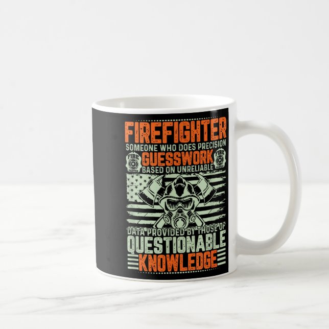 Taza De Café Questionable Knowledge Fireman Gift Proud Firefigh (Derecha)