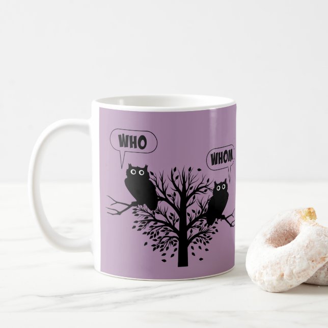 Taza De Café Quién debe gramática al humor estilo inglés (Con donut)