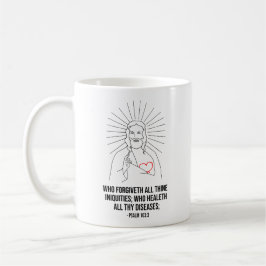 Taza De Café Quien perdona todas tus iniquidades cristianas