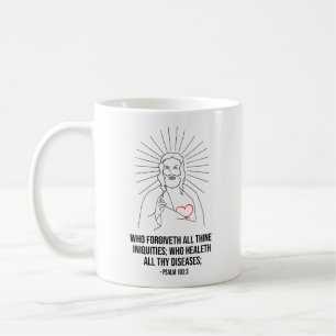 Taza De Café Quien perdona todas tus iniquidades cristianas
