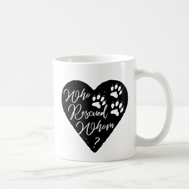 Taza De Café Quien rescató a quien perro pintaba con amor Masco (Derecha)