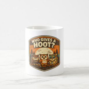 Taza De Café ¿Quién se preocupa? Búhos divertidos diseño de est