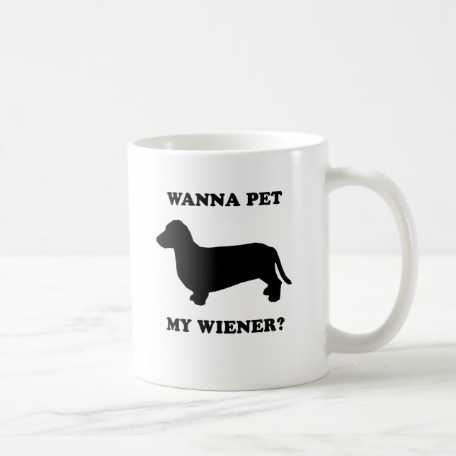 Taza De Café Quiera acariciar mi salchicha de Frankfurt (Derecha)