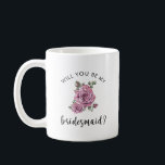Taza De Café ¿Quieres ser mi dama de honor con todo mi corazón?<br><div class="desc">Sorprende a tus mejores amigas con una propuesta de dama de honor sincera y elegante utilizando esta encantadora taza de café floral. Adornada con delicadas rosas vintage rosadas y caligrafía elegante, esta taza es la forma perfecta de preguntar **"¿Quieres ser mi dama de honor?"** de una manera significativa y atemporal....</div>