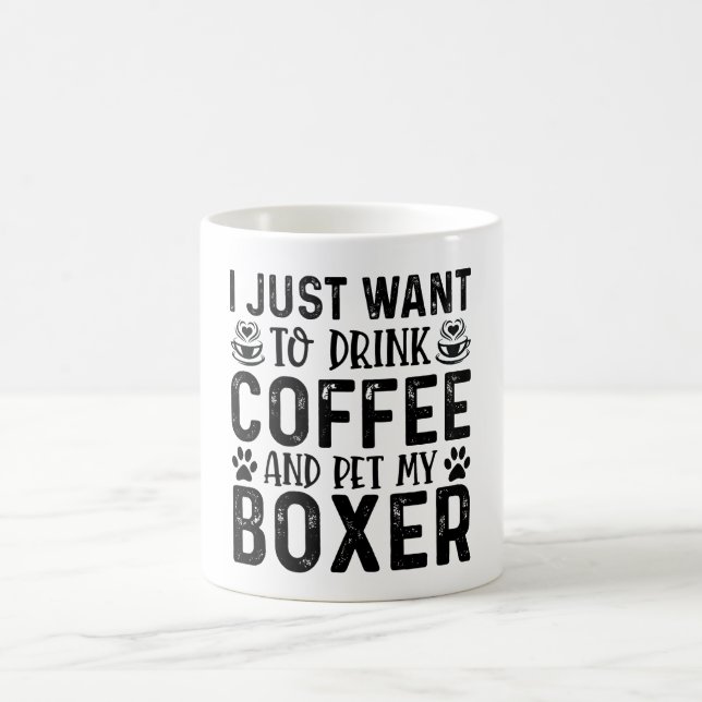 Taza De Café Quiero acariciar a mi Boxer (Centro)