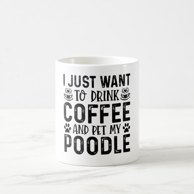 Taza De Café Quiero acariciar a mi Caniche (Centro)