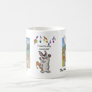 Taza De Café Quiero cantar "Mug" de conejos de zanahoria