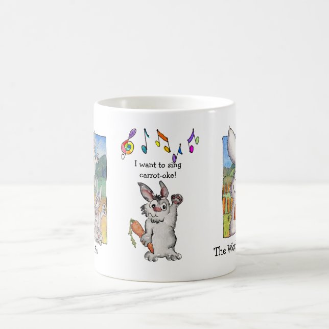 Taza De Café Quiero cantar "Mug" de conejos de zanahoria (Centro)