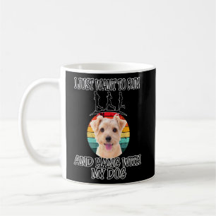 Taza De Café Quiero correr y colgar a Norfolk Terrier