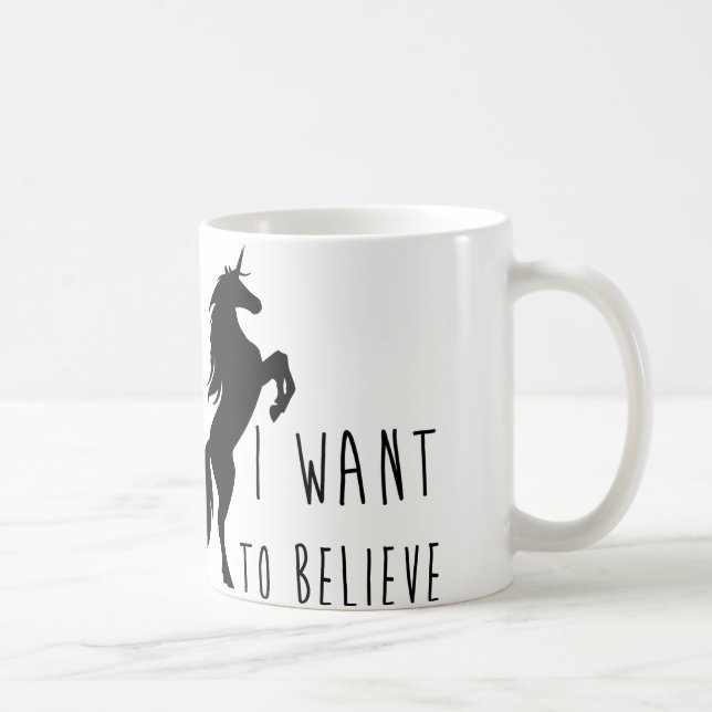Taza De Café Quiero Creer Que Unicorn Mug (Derecha)